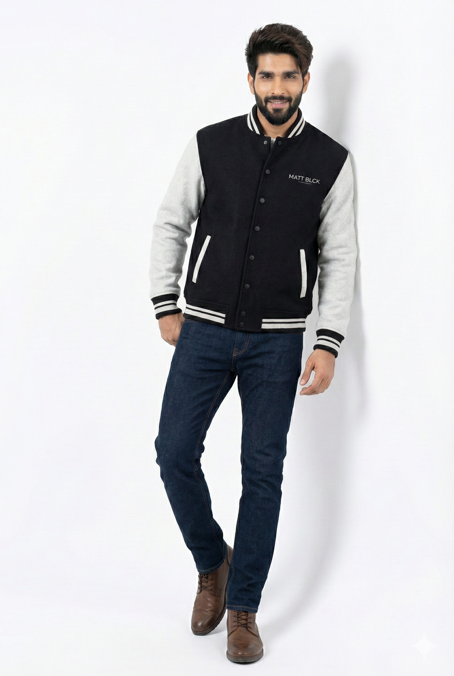 Black Varsity Jacket For Men