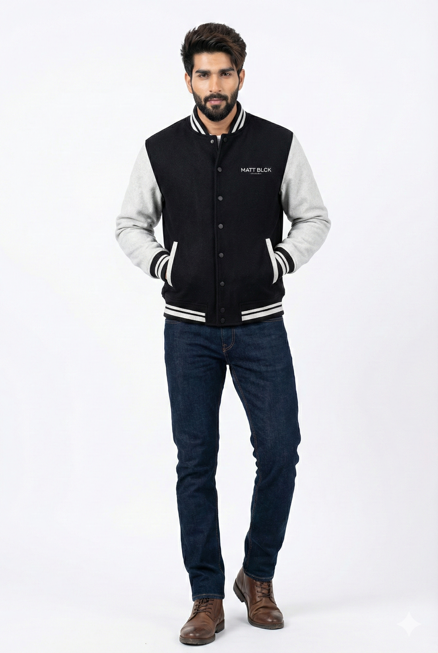 Black Varsity Jacket For Men