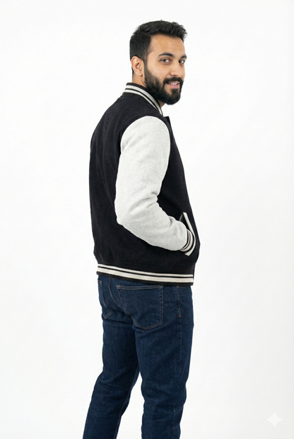 Black Varsity Jacket For Men